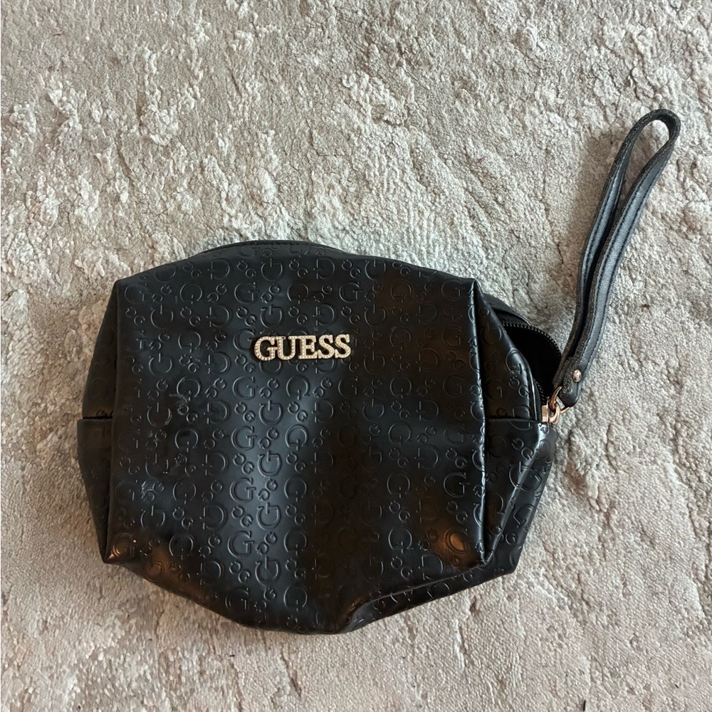 GUESS Embossed Black Wristlet